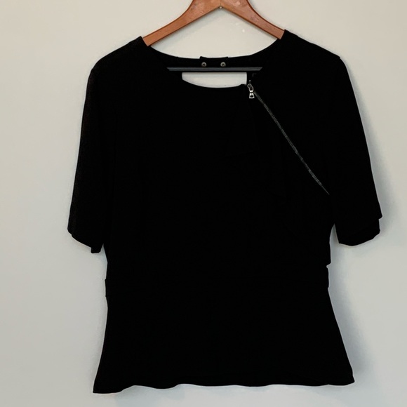 BCBG MaxAzria Cadie open back peplum Blouse - Picture 9 of 11